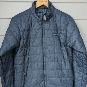 PATAGONIA PRIMALOFT NANO PUFF BRICK QUILTED GRAY PUFFER JACKET KIDS SIZE XL 14